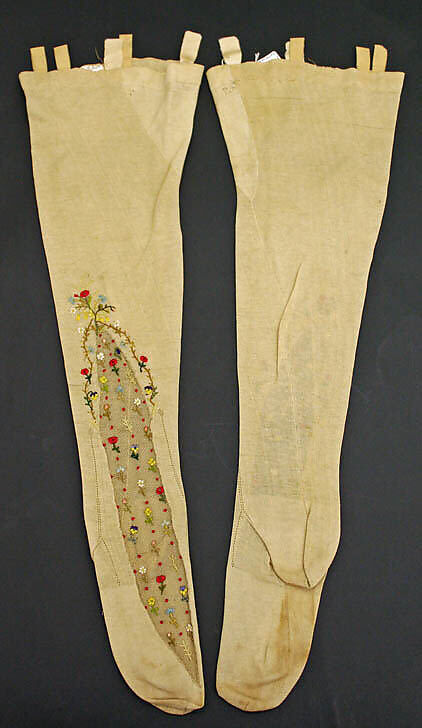 Stockings, cotton, silk, French 