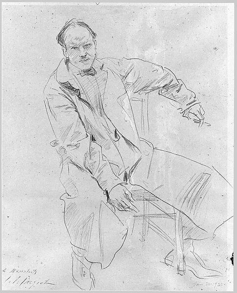 Paul Manship, John Singer Sargent (American, Florence 1856–1925 London), Charcoal on pinkish brown wove paper, American