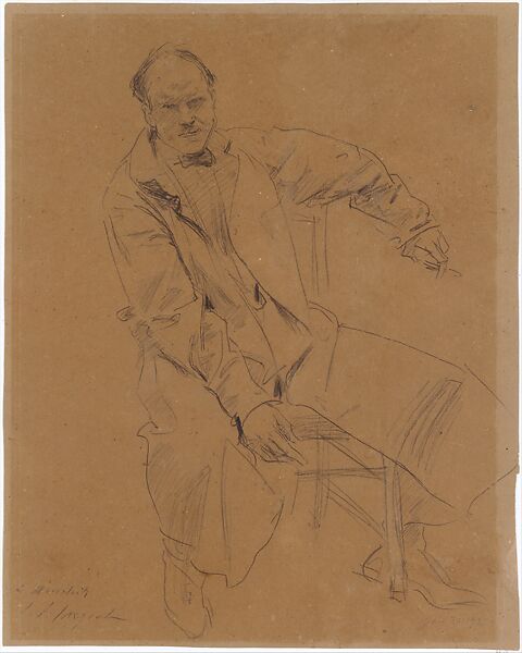 Paul Manship, John Singer Sargent (American, Florence 1856–1925 London), Charcoal on pinkish brown wove paper, American 