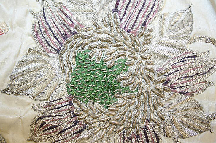 Apron, silk, metal, British