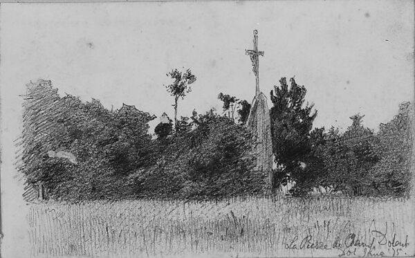 La Pierre du Champ Dolent (from Scrapbook), John Singer Sargent (American, Florence 1856–1925 London), Graphite on off-white wove paper, American