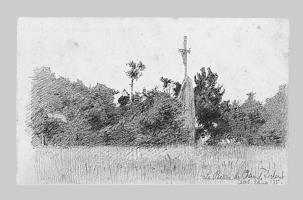La Pierre du Champ Dolent (from Scrapbook), John Singer Sargent (American, Florence 1856–1925 London), Graphite on off-white wove paper, American