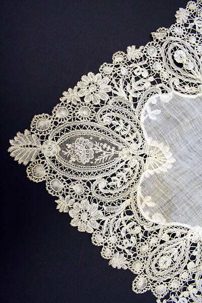 Handkerchief, linen, cotton, European