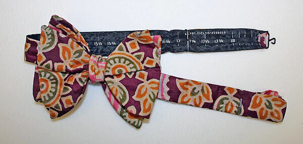 Bow tie, Pierre Cardin (French (born Italy), San Biagio di Callalta 1922–2020 Neuilly), silk, French 