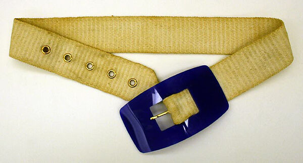 Belt, cotton, plastic, French 