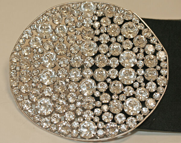 Evening belt, Mimi di N, leather, silk, metal, glass, American