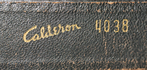 Belt, Calderon, leather, metal, American