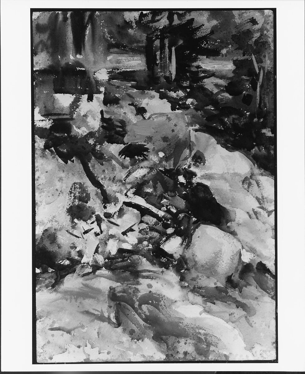 Rushing Brook, John Singer Sargent (American, Florence 1856–1925 London), Watercolor, gouache, and graphite on off-white wove paper, American