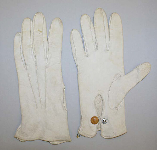 Morning accessory set, wool, leather, silk, American