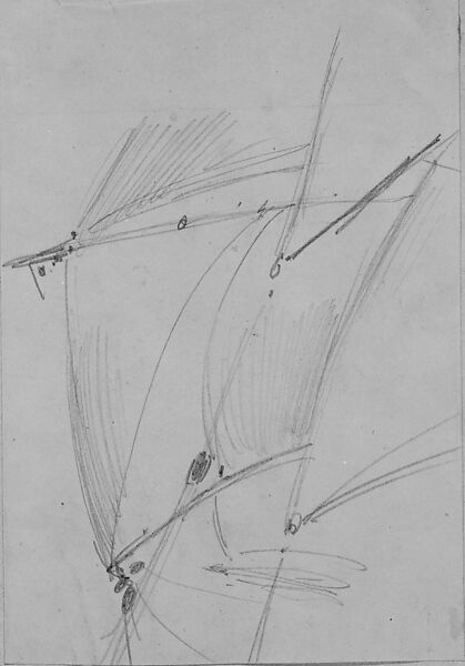 Sails (from Scrapbook), John Singer Sargent (American, Florence 1856–1925 London), Graphite on tan wove paper, American