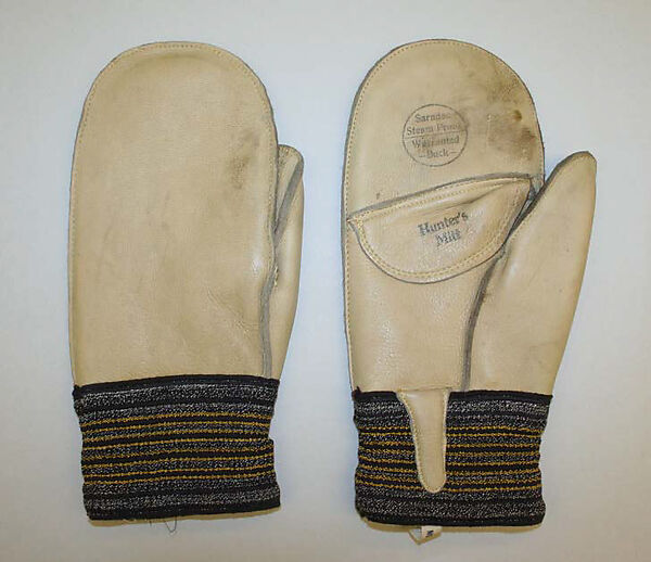 Hunting mittens, Abercrombie and Fitch Co. (American, founded 1892), leather, cotton, rubber, American 