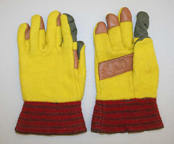 Hunting gloves, wool, cotton, leather, American 