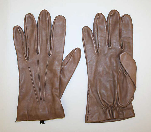 Gloves, leather, silk, American 