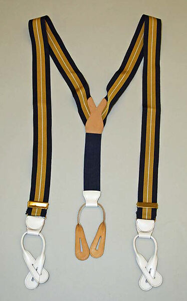 Suspenders, Brooks Brothers (American, founded 1818), leather, rubber, American 