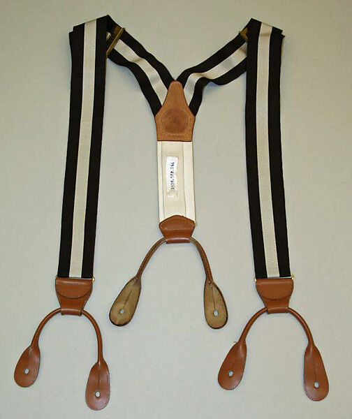 Suspenders, Brooks Brothers (American, founded 1818), leather, rubber, American 