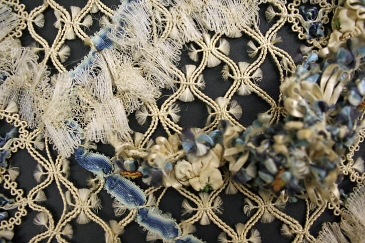 Apron, silk, metallic thread, French