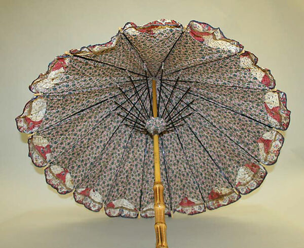 Parasol, cotton, metal, bamboo, American or European