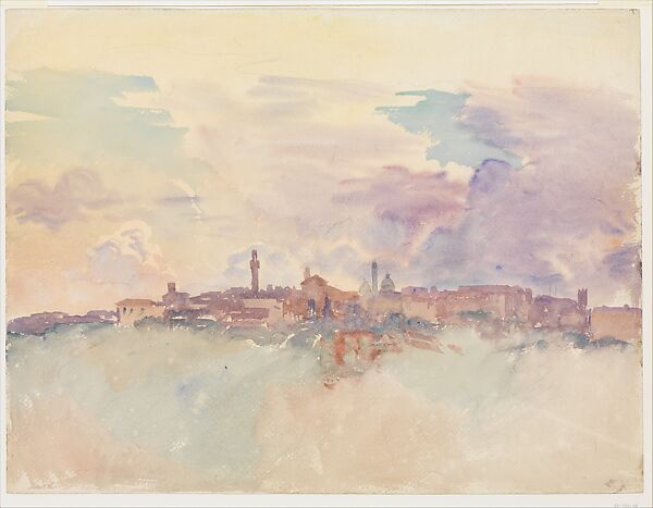 Siena, John Singer Sargent (American, Florence 1856–1925 London), Watercolor and graphite on white wove paper, American 