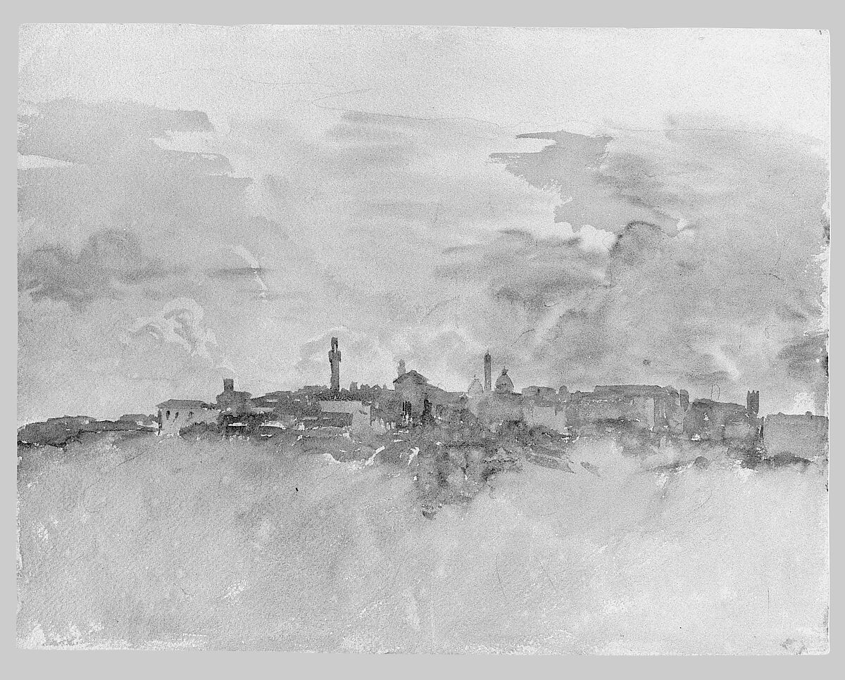 Siena, John Singer Sargent (American, Florence 1856–1925 London), Watercolor and graphite on white wove paper, American