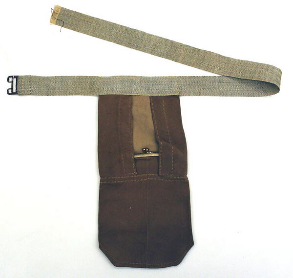 Belt, leather, cotton, probably American