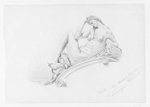 Night, John Singer Sargent (American, Florence 1856–1925 London), Graphite on off-white wove paper, American