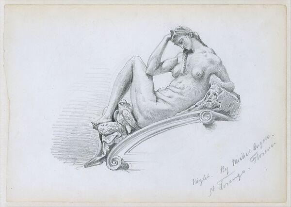 Night, John Singer Sargent (American, Florence 1856–1925 London), Graphite on off-white wove paper, American