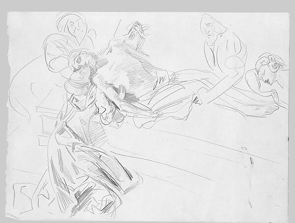 Study for South End of the Special Collections Hall, John Singer Sargent (American, Florence 1856–1925 London), Graphite on off-white wove paper, American