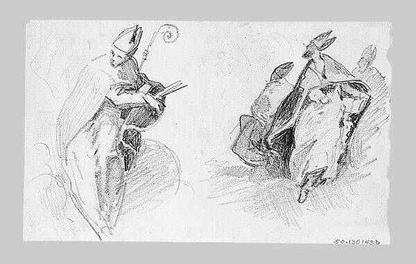 Study for South End of the Special Collections Hall, John Singer Sargent (American, Florence 1856–1925 London), Graphite on off-white wove paper, American