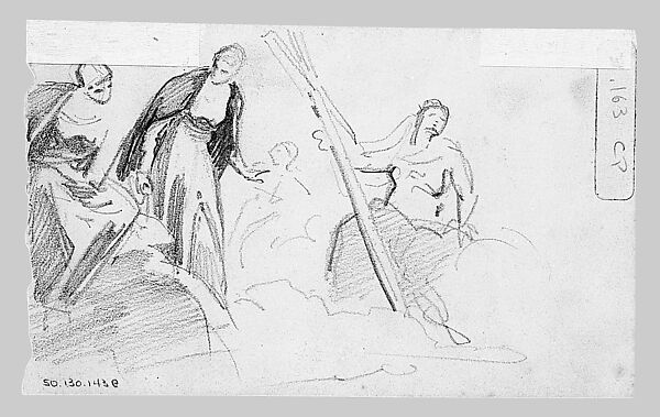 Study for South End of the Special Collections Hall, John Singer Sargent (American, Florence 1856–1925 London), Graphite on off-white wove paper, American