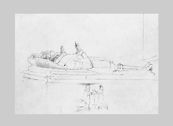 Study for South End of the Special Collections Hall, John Singer Sargent (American, Florence 1856–1925 London), Graphite on off-white wove paper, American
