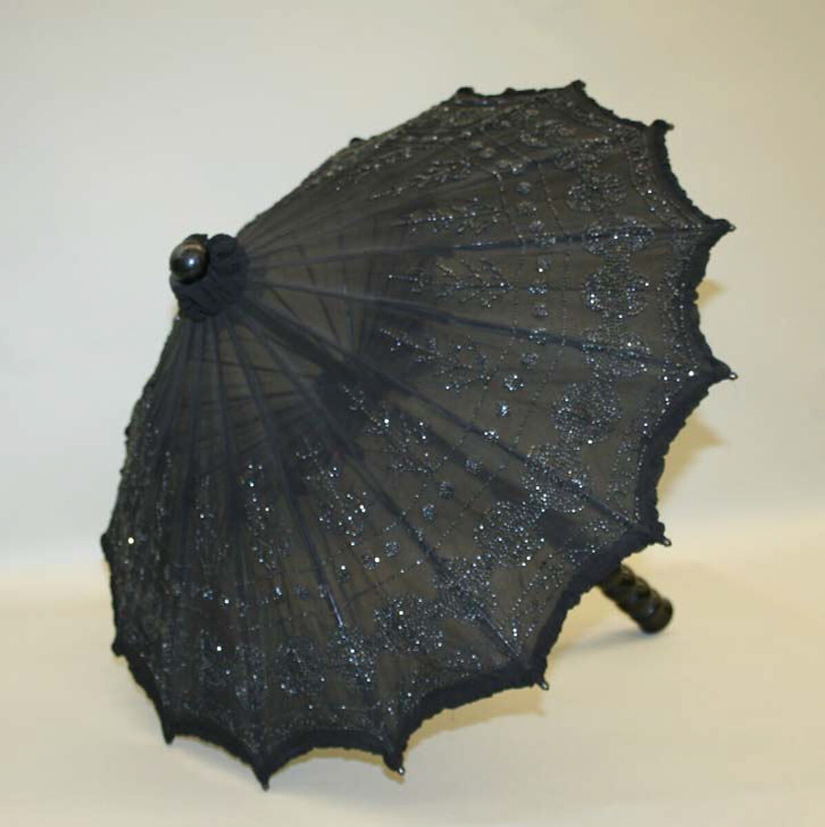 Parasol, silk, wood, metal, American 