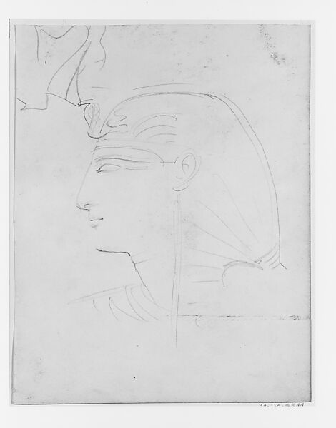 Egyptian Relief Head, John Singer Sargent (American, Florence 1856–1925 London), Graphite on off-white laid paper, American