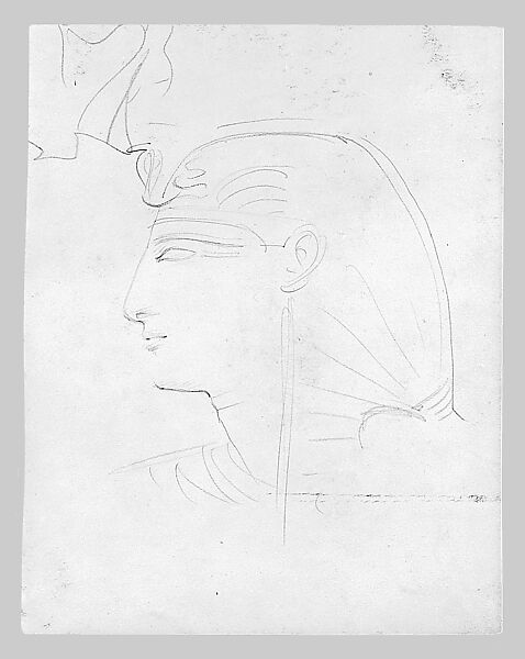 Egyptian Relief Head, John Singer Sargent (American, Florence 1856–1925 London), Graphite on off-white laid paper, American