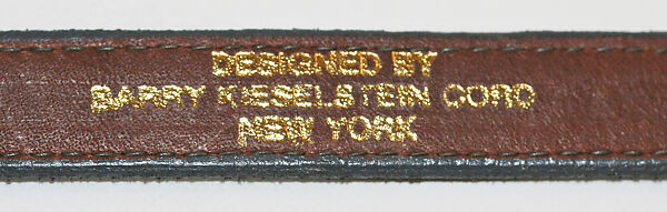 Belt, Barry Kieselstein-Cord (American, born 1948), leather, metal, American