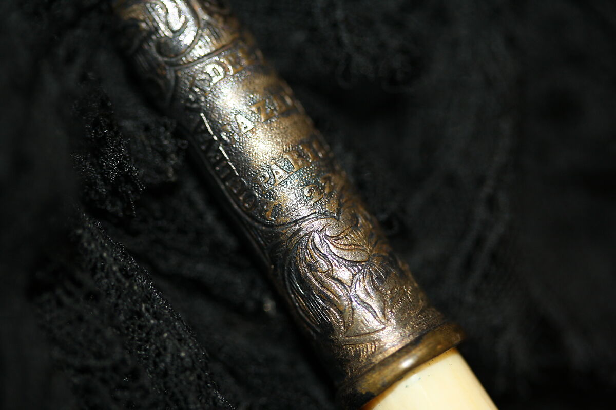 Parasol, silk, cotton, tusk, American