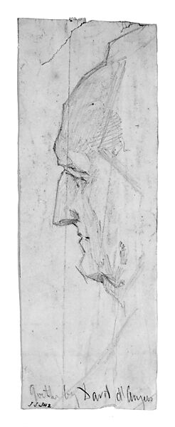 Goethe, John Singer Sargent (American, Florence 1856–1925 London), Graphite on grayish-white wove paper, partially laid down to oatmeal paper, American 