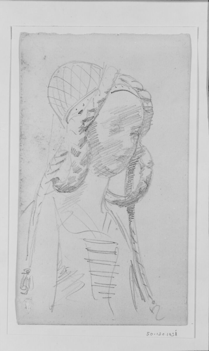 Sculpture of a Woman, John Singer Sargent (American, Florence 1856–1925 London), Graphite on off-white wove paper, American 