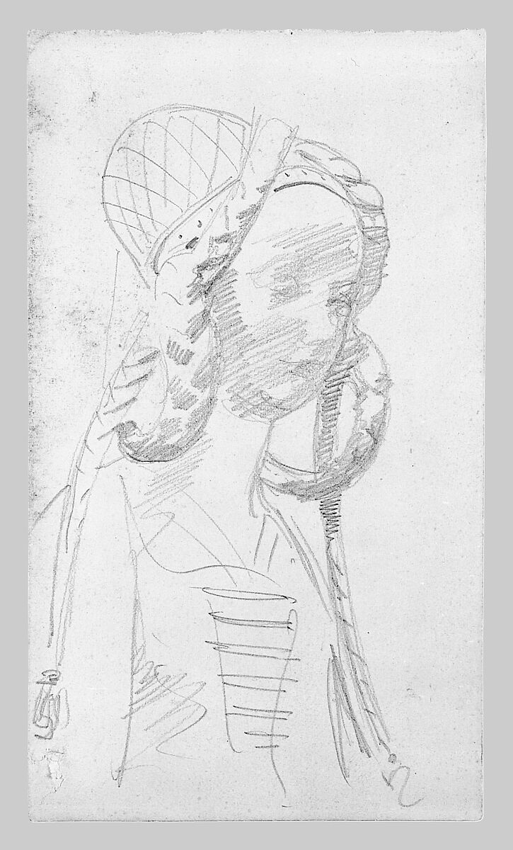 Sculpture of a Woman, John Singer Sargent (American, Florence 1856–1925 London), Graphite on off-white wove paper, American