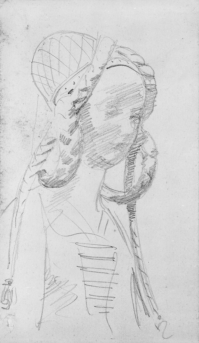 Sculpture of a Woman, John Singer Sargent (American, Florence 1856–1925 London), Graphite on off-white wove paper, American