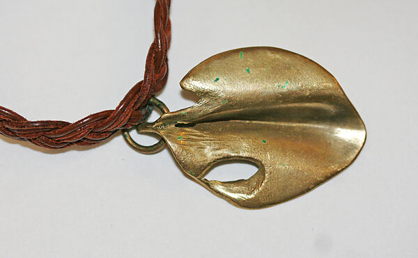 Belt, Tess Sholom, leather, brass, American