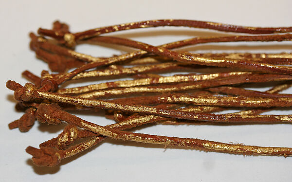 Belt, Scott Barrie (American, 1946–1993), leather, gold leaf, American