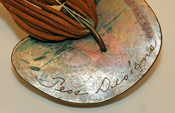 Belt, Tess Sholom, leather, metal, American