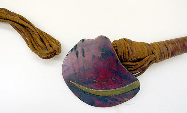 Belt, Tess Sholom, leather, metal, American