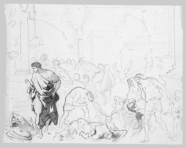 The Triumph of Flora, John Singer Sargent (American, Florence 1856–1925 London), Graphite on off-white wove paper, American