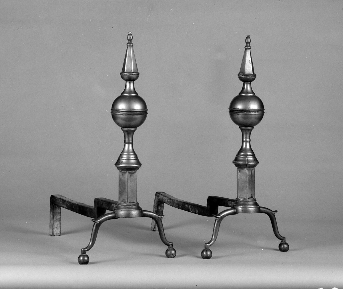 Andiron, Richard Wittingham (active before 1795–ca. 1818), Brass, American 