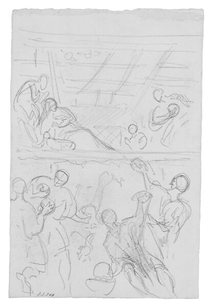 Adoration of the Shepherds, John Singer Sargent (American, Florence 1856–1925 London), Graphite on off-white wove paper, American