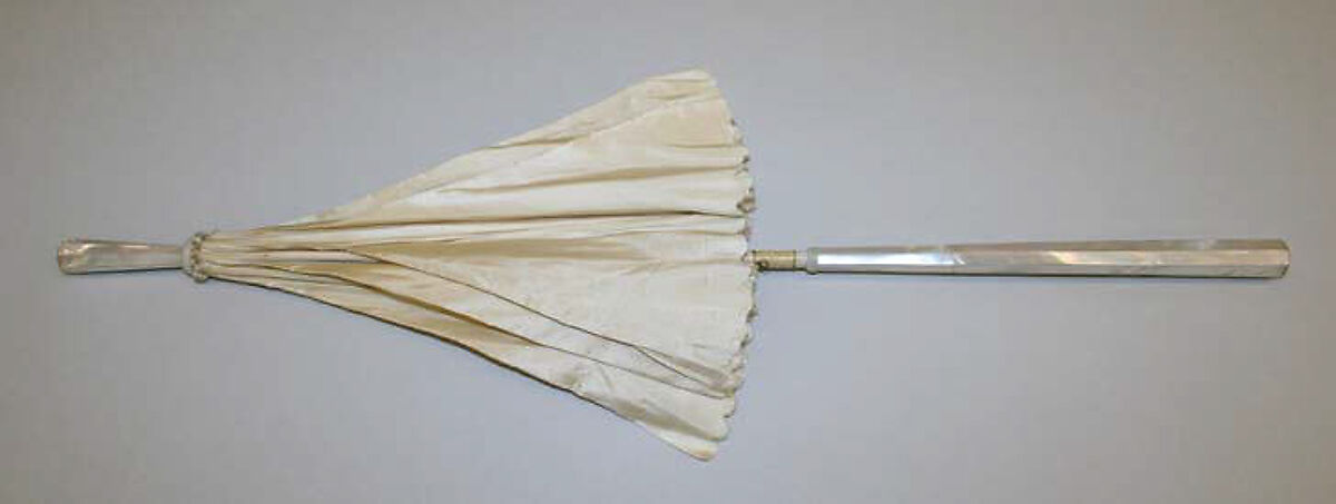 Parasol, silk, mother-of-pearl, American