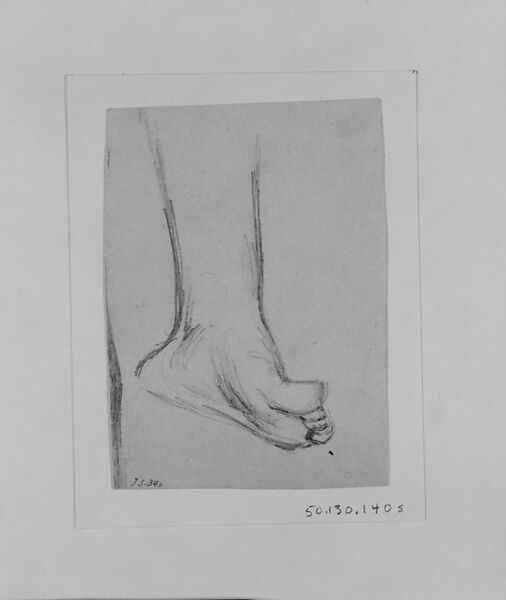 Foot, John Singer Sargent (American, Florence 1856–1925 London), Graphite on off-white wove paper tacked to card, American