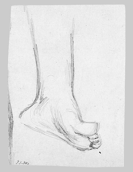 Foot, John Singer Sargent (American, Florence 1856–1925 London), Graphite on off-white wove paper tacked to card, American 