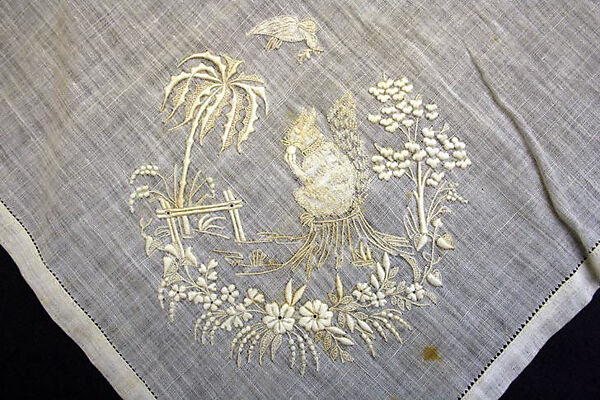 Handkerchief, linen, American